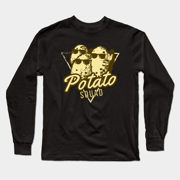 Potato Squad Cool Potatoes Retro Long Sleeve T-Shirt by DesignArchitect